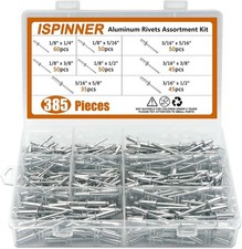 385 Piezas De Remaches Ciegos De Aluminio Con Brida Grande, Kit Surtido De R...