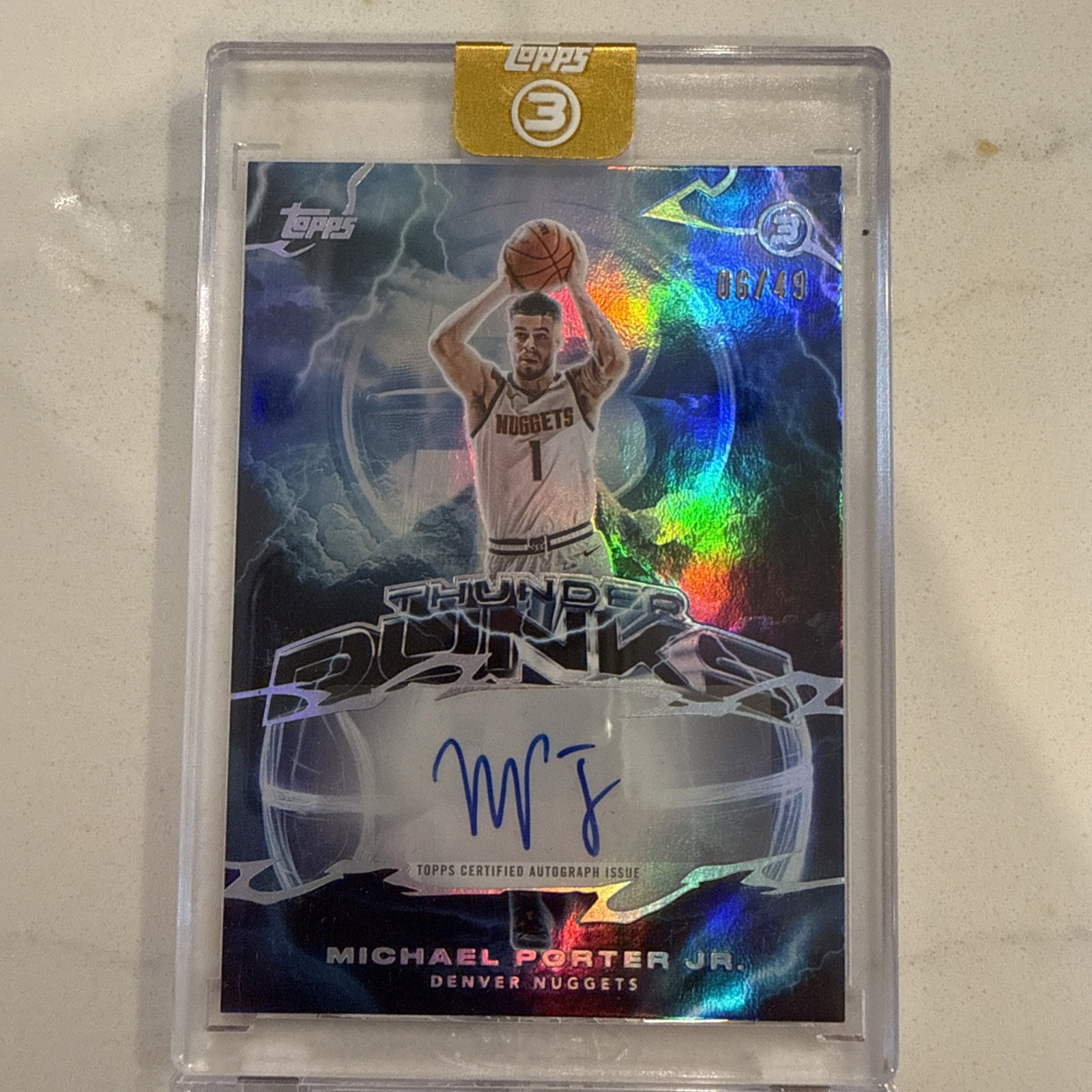 Topps 3 2025-26 Michael Porter Jr. Thunder Dunks Auto /49 #SWS-MPJ Nuggets
