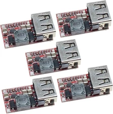 (5 Pack) 15W USB 5V 3A DC Buck Voltage Step-Down Module 9V 12V 18V Input... 