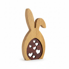 Statuina coniglietto pasquale in legno personalizzato uovo rosso rimovibile nome personalizzato