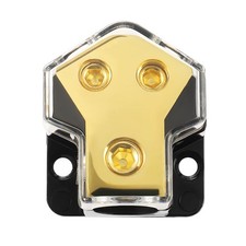 2 Way Splitter Amp Power Distribution Block for Car Audio, 0/2/4 AWG In, 4/8