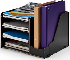 4-Tier Letter Tray Organiser, Paper Filing Tray for Office Desk, File Holder