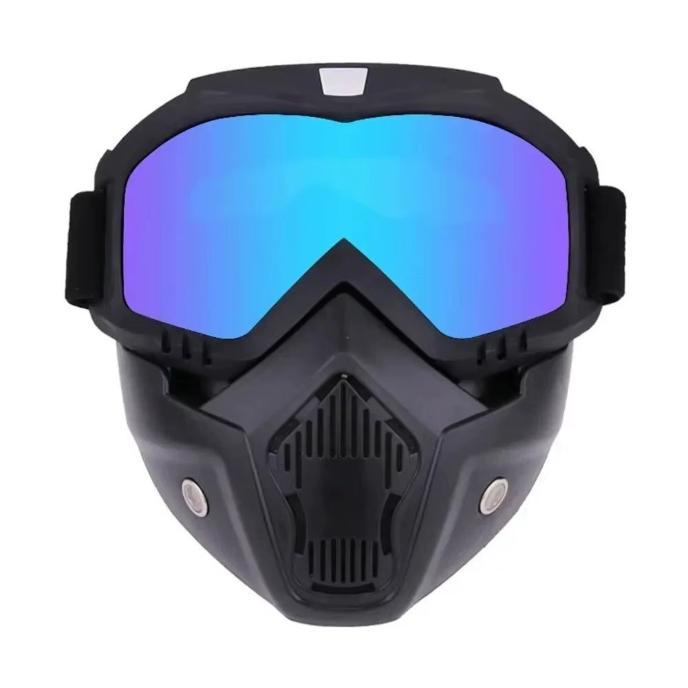 Outdoor Sport Windproof Goggle Mask UV Protection Riding Glasses Blue Lens SUV