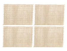 Eyelet Loom Natural Abaca Fibers Kitchen or Dining Room Placemats Set of 4