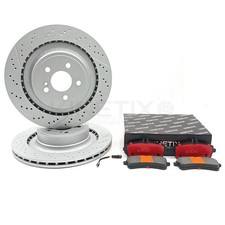 FOR MERCEDES AMG GT C 17-2023 DRILLED GROOVED REAR BRAKE DISCS PADS SENSOR 360mm