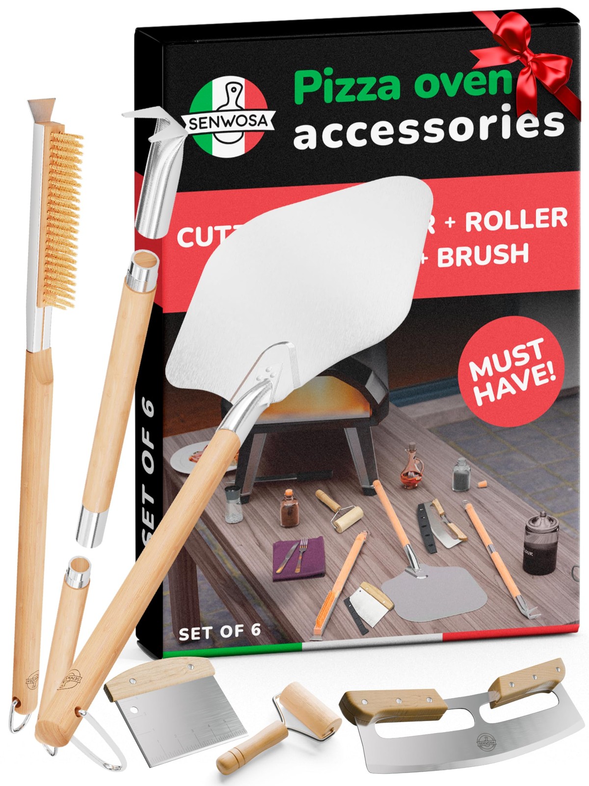 Premium Pizza Oven Accessories Kit - 6-Piece Set for Home Pizza Making: Inclu...