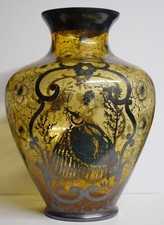 Vase VASO VINTAGE ART DECò  in VETRO AMBRA GIALLA E ARGENTO ANNI '30
