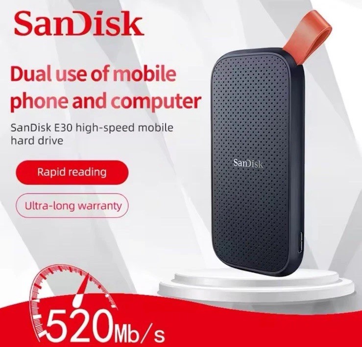 SanDisk Portable SSD External 1TB USB-C 3.2 Gen 2 Interface