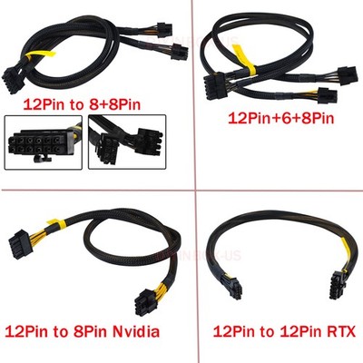 For DELL T7960 Graphics Video Card PCI-E GPU Power Cable 12Pin to Pin NVIDIA RTX