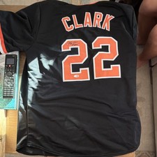 Jack Clark Autographed San Francisco Giants Black Jersey XL JSA 100% Polyester