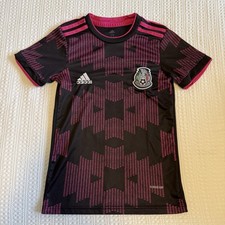 Youth Kids Black Magenta Adidas Soccer Jersey Sz XS Mexico Home Futbol 2021