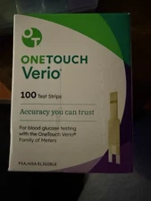OneTouch VERIO Blood Glucose Test Strips 100CT Exp 8/31/26 Or 1/31/27 New sealed