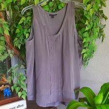 Eileen Fisher 100 Silk Pleated Front Tank Size L