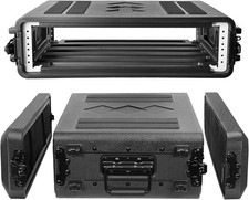 2U Rack Case 16" Depth, 19" Rackmount Flight Case with Microphone Compartments