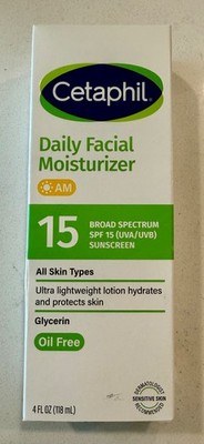 Cetaphil Daily Facial Moisturizer SPF 15 AM Lotion 4 fl oz New in Box Oil Free