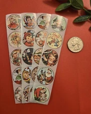 20 VINTAGE STYLE CHRISTMAS STICKERS/RETRO STYLE CHRISTMAS STICKERS LABELS SEALS