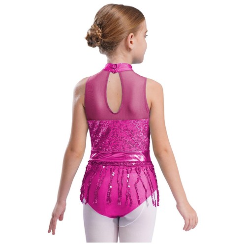 Girls Unitard Hip Hop Leotard Fringed Dress Up Ballet Rompers Tassel Bodysuit - Picture 17 of 37