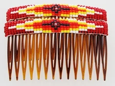 Native American Navajo Handmade Beaded Hair Combs