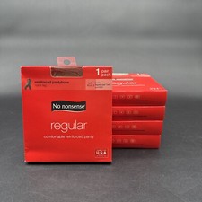 Set Of 5 - No Nonsense Regular Reinforced Pantyhose Size Plus 2 Nude MADE IN USA