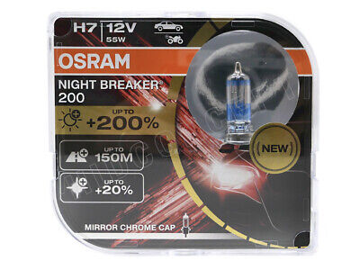 Osram H7 Night Breaker 200 Halogen Headlight Bulbs, 64210NB200, Pack of 2