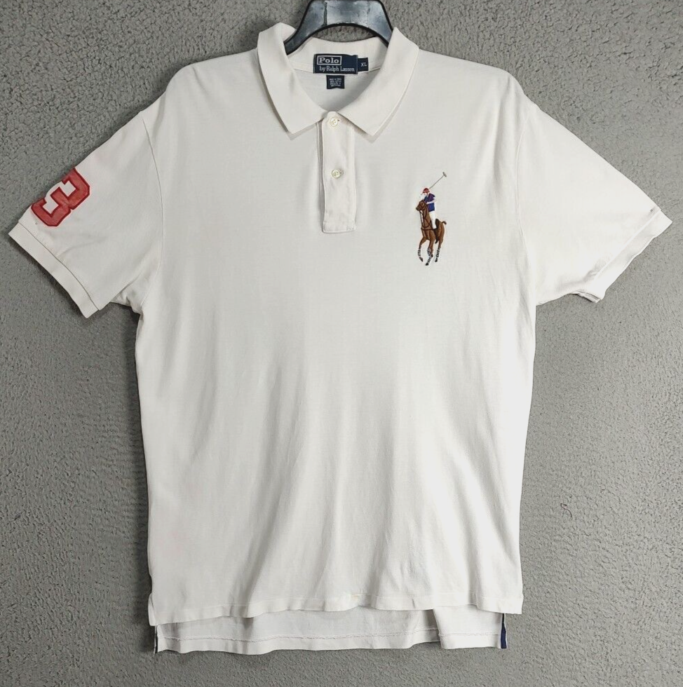 Polo Ralph Lauren Polo Shirt Adult Extra Large BIG Pony Off White