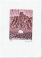 HERBERT KISZA: Exlibris für Dr. Horst Sparke, "Hommage á Kaji Higashiyama"