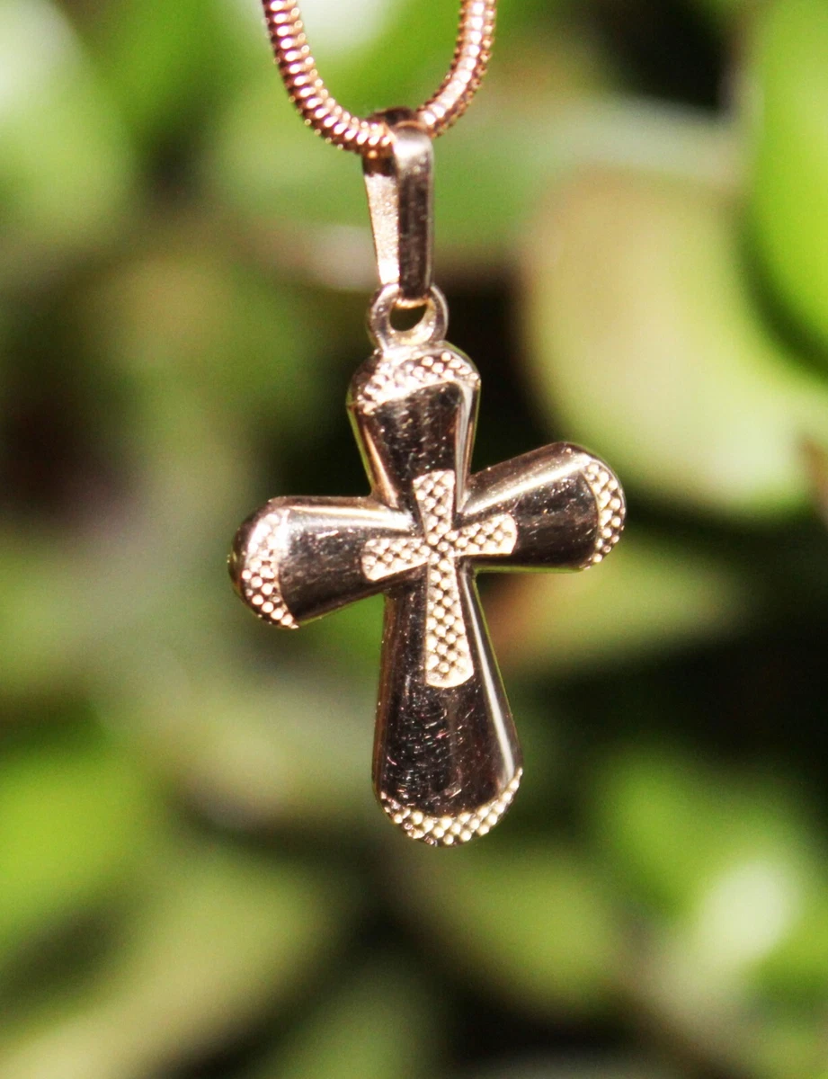 Gold baptism on sale cross necklace