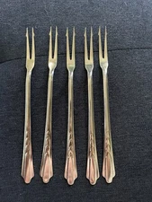 VINTAGE EKCO Long Handle Cocktail Seafood Hor D’Oeuvres Stainless Steel Forks