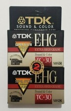 TDK E-HG TC-30 Camcorder Tapes Cassettes Super Avilyn 2 Pack NEW
