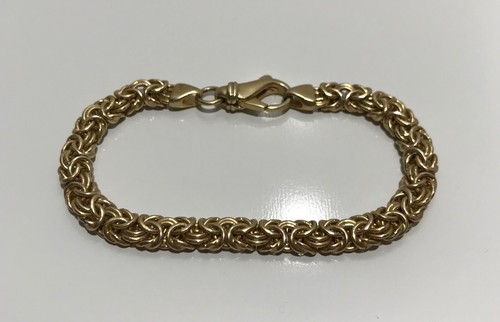 925 Sterling Silver Gold Vermeil Italy Byzantine Bracelet 6.75" - Picture 4 of 13
