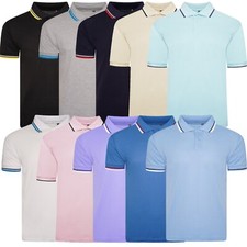 Mens Tipping Polo Pique Cotton Summer Short Sleeve Tipped Regular Quality S-2XL