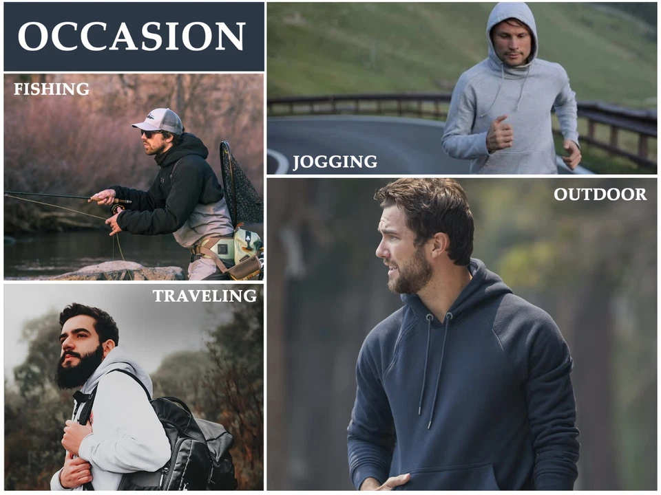 Men's Heavyweight Premium Fabric Fleece Lined Pullover Hoodie (S-2XL) FREE SHIP - Image 2 of 3