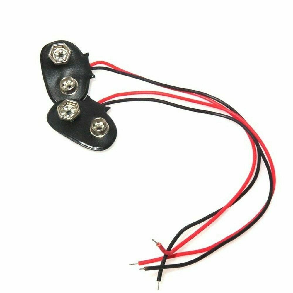 Oiyagai 30-Pack 9 Volt Battery Clip Connectors – 15 Cm Wire With T-Type Clip For DIY & Repairs