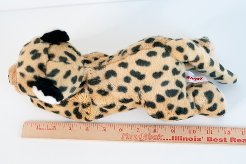 Peluche Aurora Guepardo 12" Acostado Realista Leopardo Manchado Gato Grande Relleno - Imagen 6 de 8