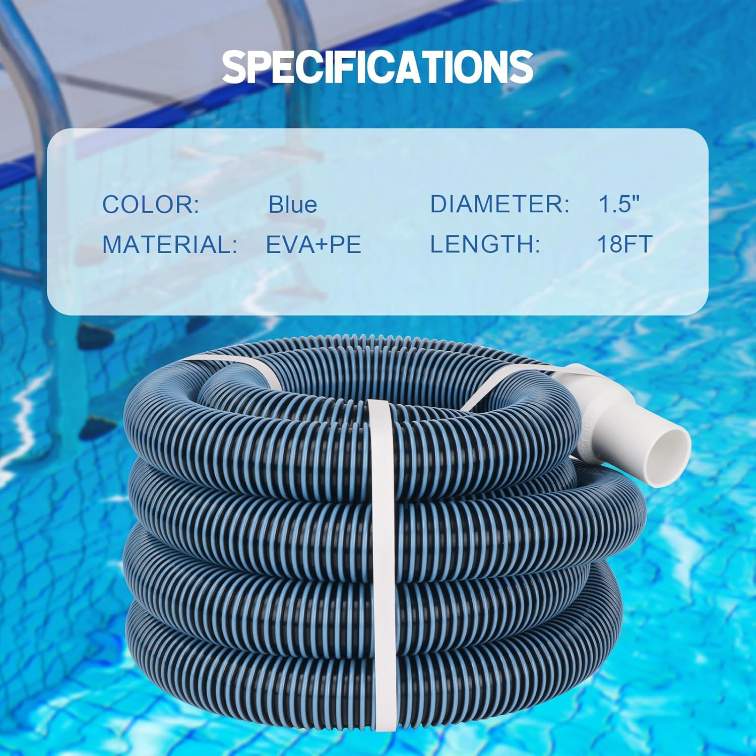 Pool Vacuum Hose Above/In Ground Manual Heavy Duty Swimming Pool Hose with Swive