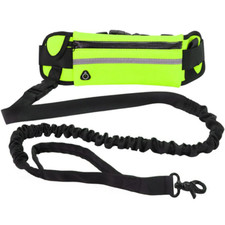 Hands Free Dog Leash for Running Walking Reflective Leash with Waist Bag Retract