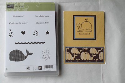 Stampin up Oh, Whale! set of 11 Plus Card ''Retired'' ABC, Thanks, Get Whale Soon