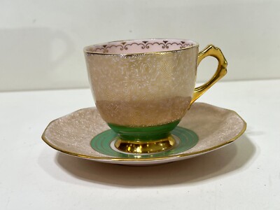 Vintage Tuscan Plant China Teacup & Saucer Set, 3'' D x 3'' High (Cup), 5 5/8'' Dia