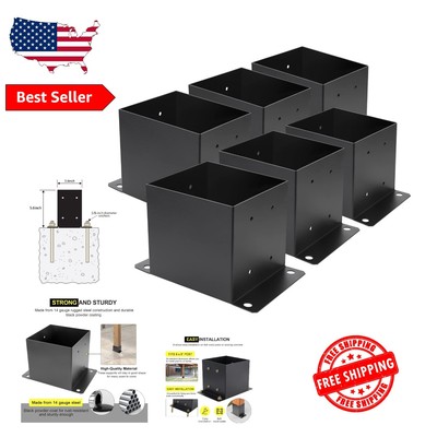 Complete 6 PCS 6X6 Post Base Kit - Includes Screws, Anchors & Easy Install