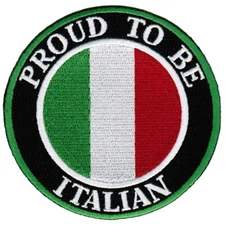 PROUD TO BE ITALIAN PATCH ITALY FLAG TOPPA embroidered iron-on NATIONAL BANNER