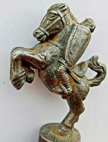 ANCIENT ROMAN SILVRED STATUETTE OF A GLADIATOR WITH HORSE CIRCA 200-300AD RARE