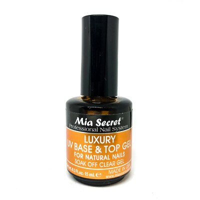 Mia Secret LUXURY UV BASE & TOP GEL for Natural Nails Soak Off Clear Gel 0.5floz