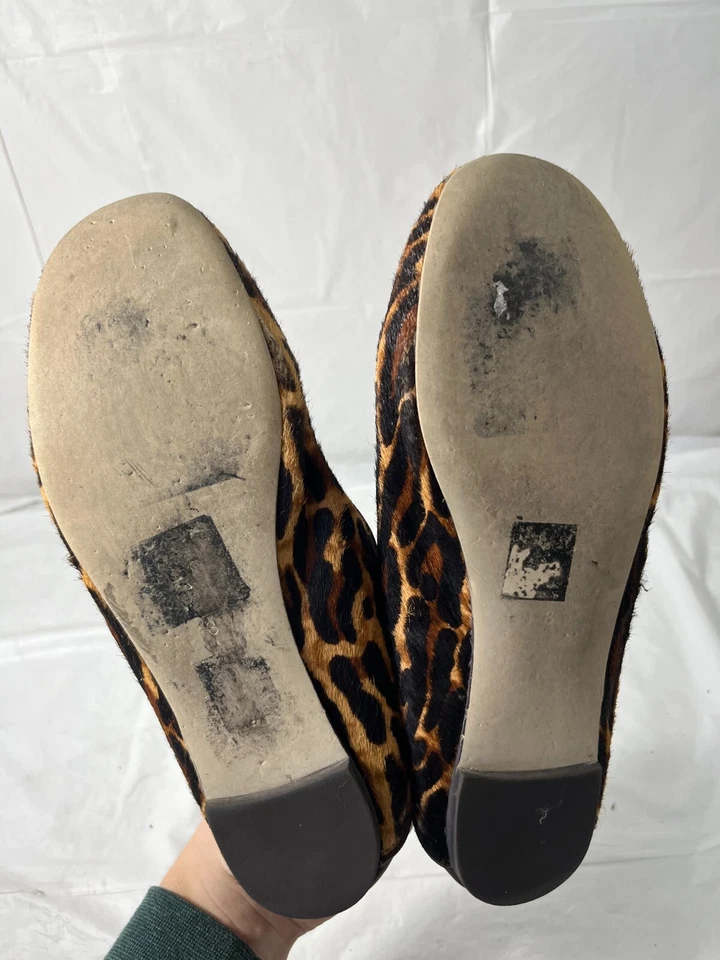 Planos de pelo de becerro de leopardo con estampado animal Jeffrey Campbell para mujer talla 8M Foto 3 de 4