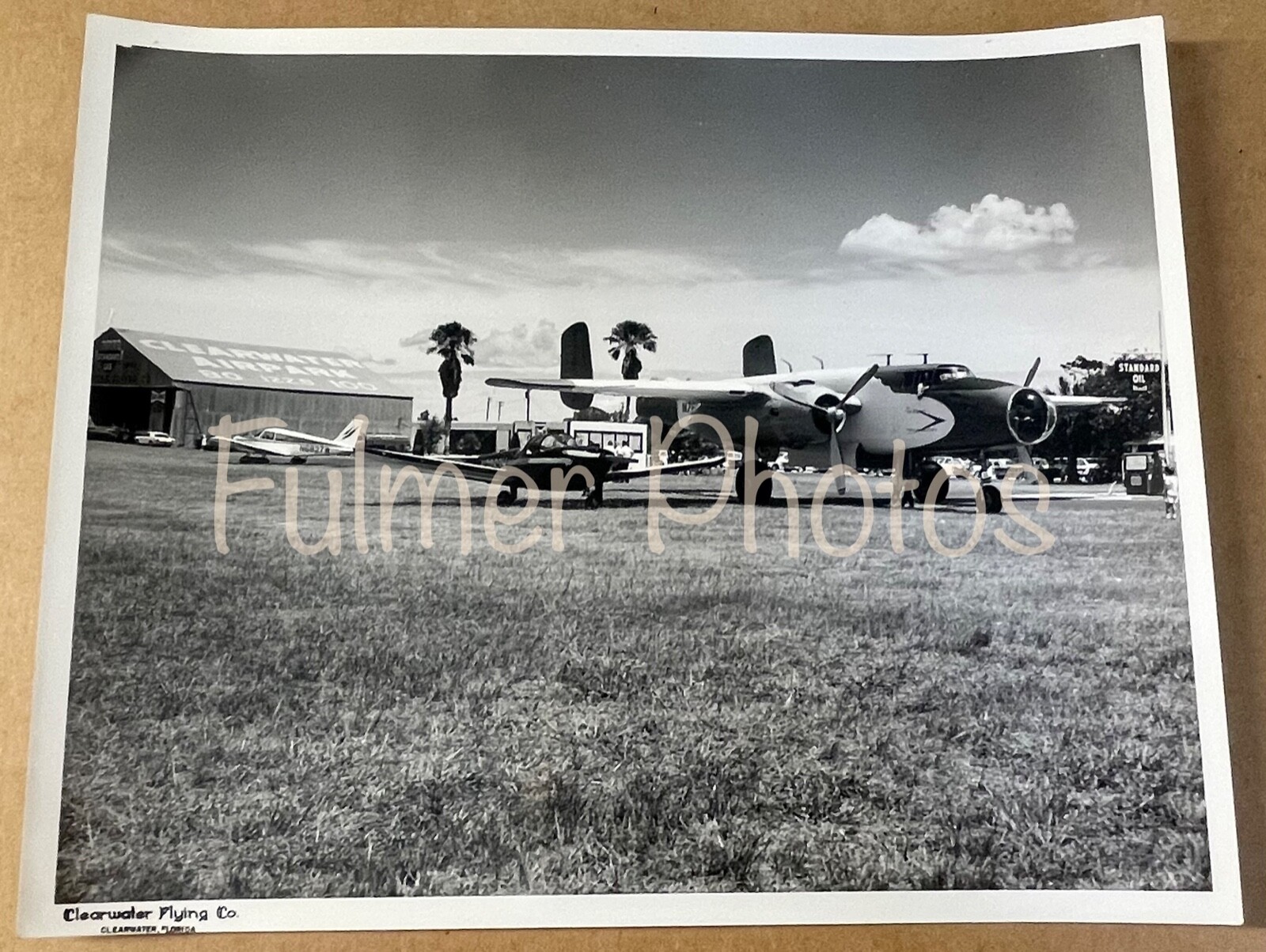 VTG 8x10 B&W Photo 1970s CLEARWATER FLORIDA Airplane Planes Aircraft Airpark COA