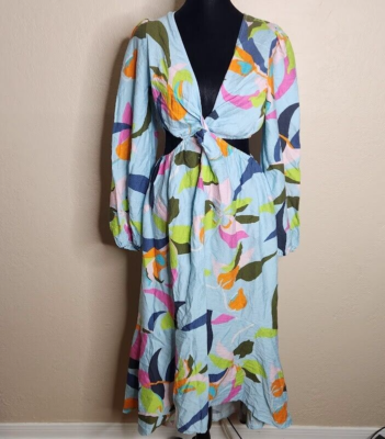A New Day Dress Womens XS Blue Floral Lyocell Twist Cut-Out High-Low Beachy | eBay A New Day Dress Womens XS Blue Floral Lyocell Twist Cut-Out High-Low Beachy | eBay