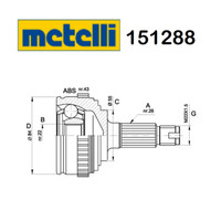 Kupplung Antriebswelle Seite Radnabe Rover 45 - 400 Metelli FüR GCV1119