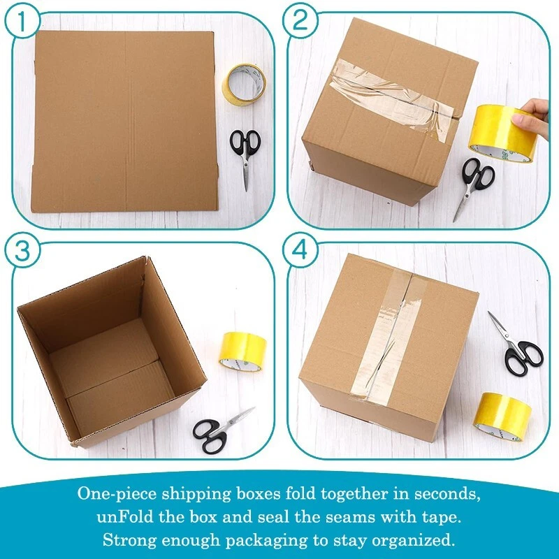[5-Pack] 10x10x10 Inch Heavy-Duty Boxes｜Eco-Friendly, Moving & Storage - Image 3 of 4