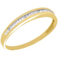 Baguette Diamant Ehering Damen 10K Gelbgold Verlobungsring 0,15 Ct.
