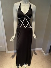 City Triangles full length black halter gown Size S