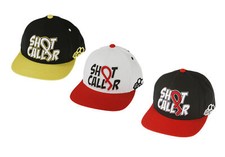 Flat Fitty Shot Caller Snapback Cap Hat - White Black and Yellow